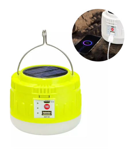 Підвісна кемпінгова лампа з сонячною панеллю